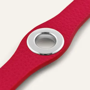 Deco Stud | Pillarbox Red with Silver hardware