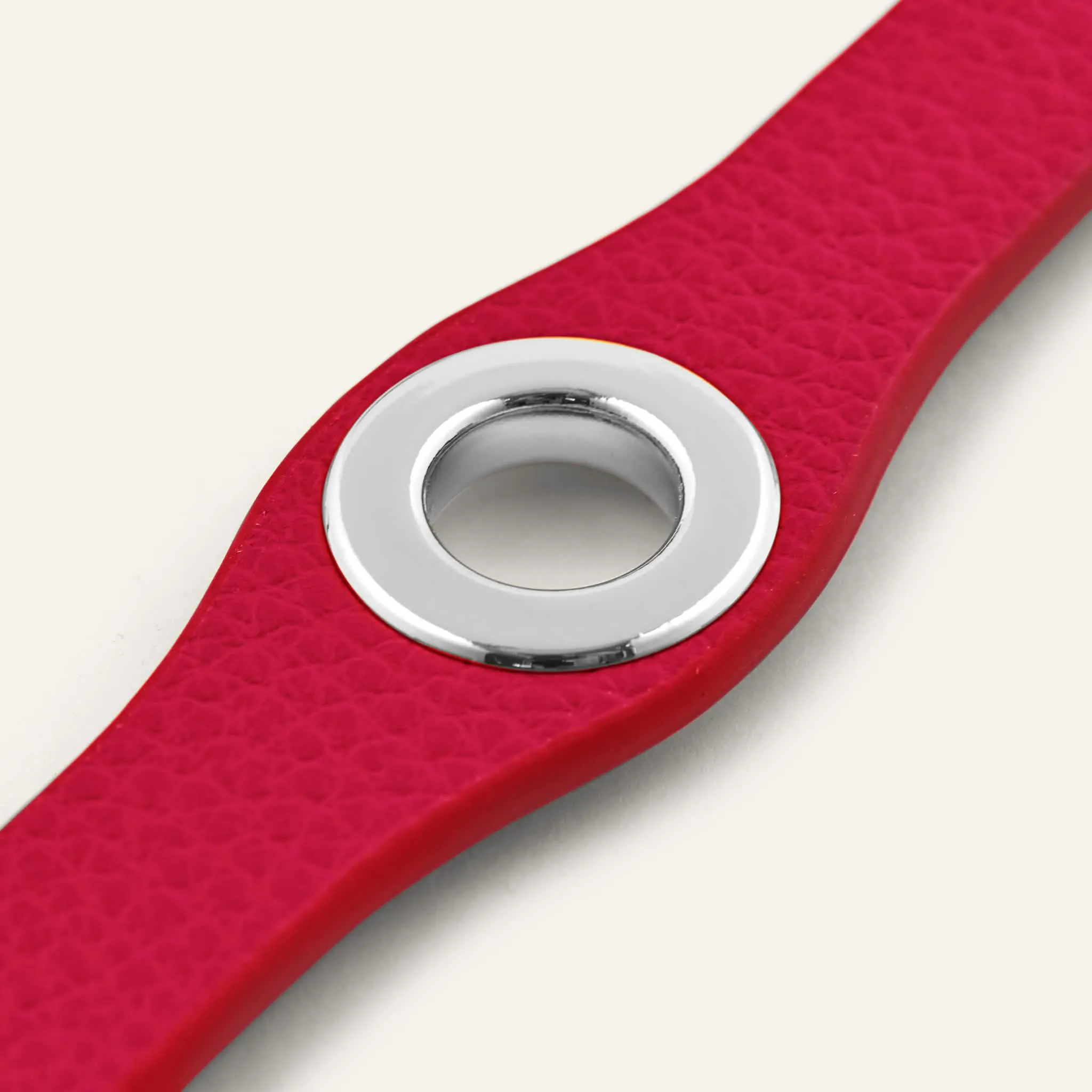 Deco Stud | Pillarbox Red with Silver hardware