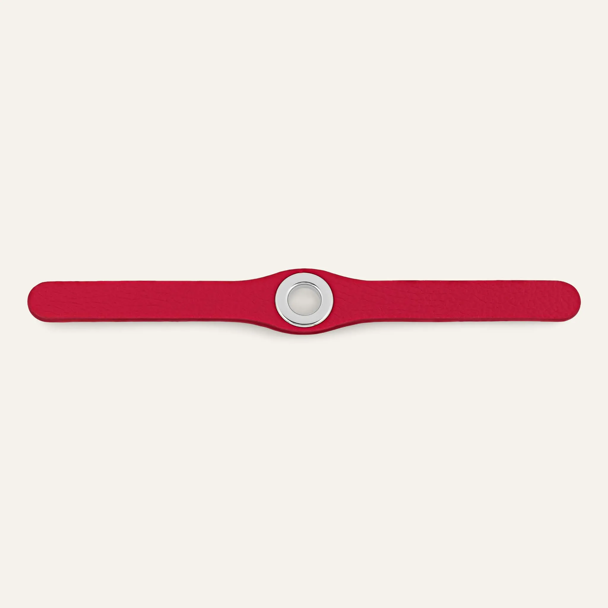 Deco Stud | Pillarbox Red with Silver hardware