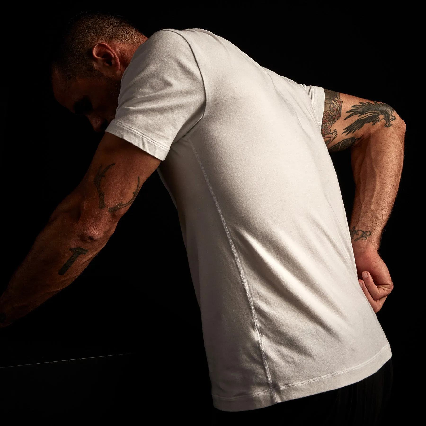 Elevated Lotus Jersey Lounge Tee - White