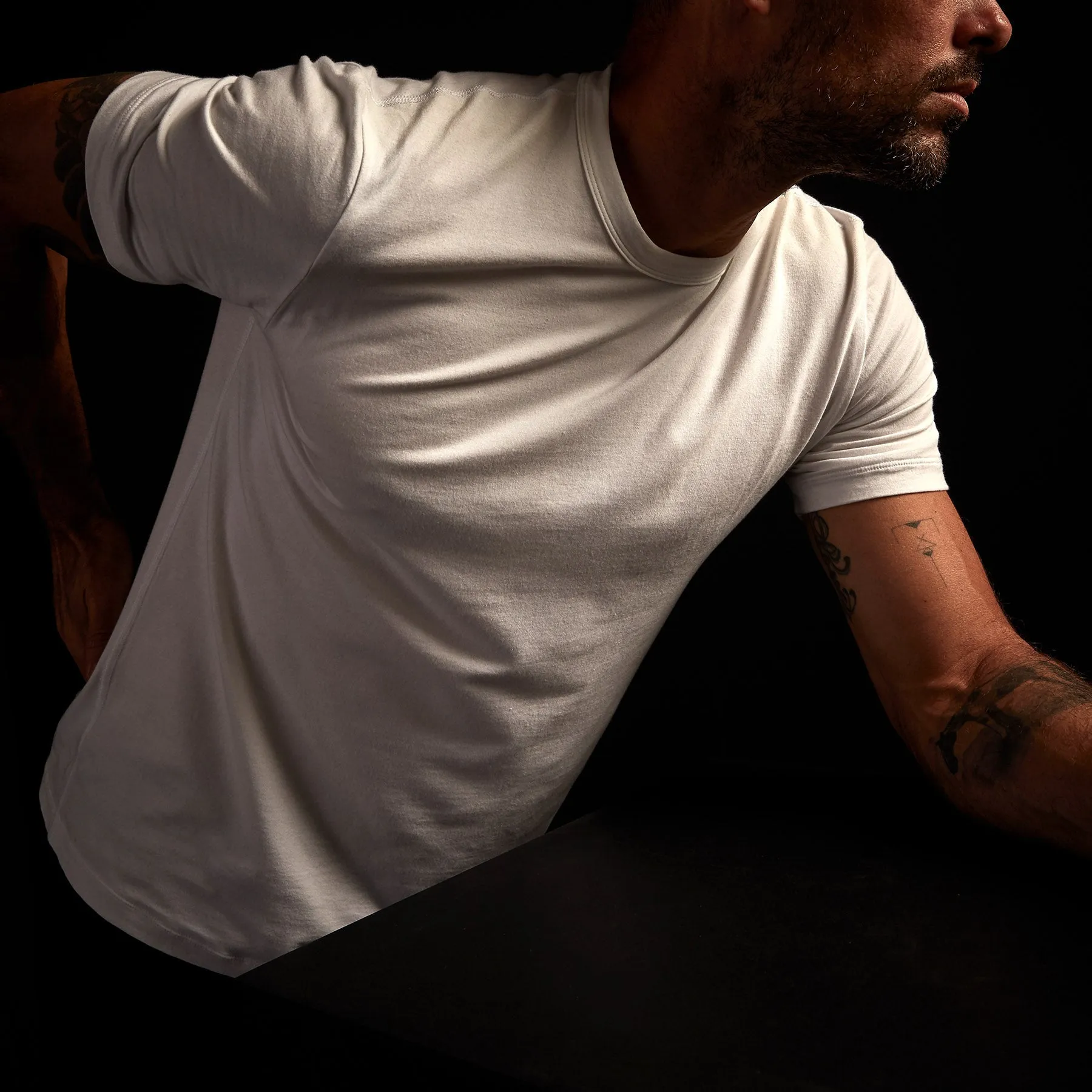 Elevated Lotus Jersey Lounge Tee - White