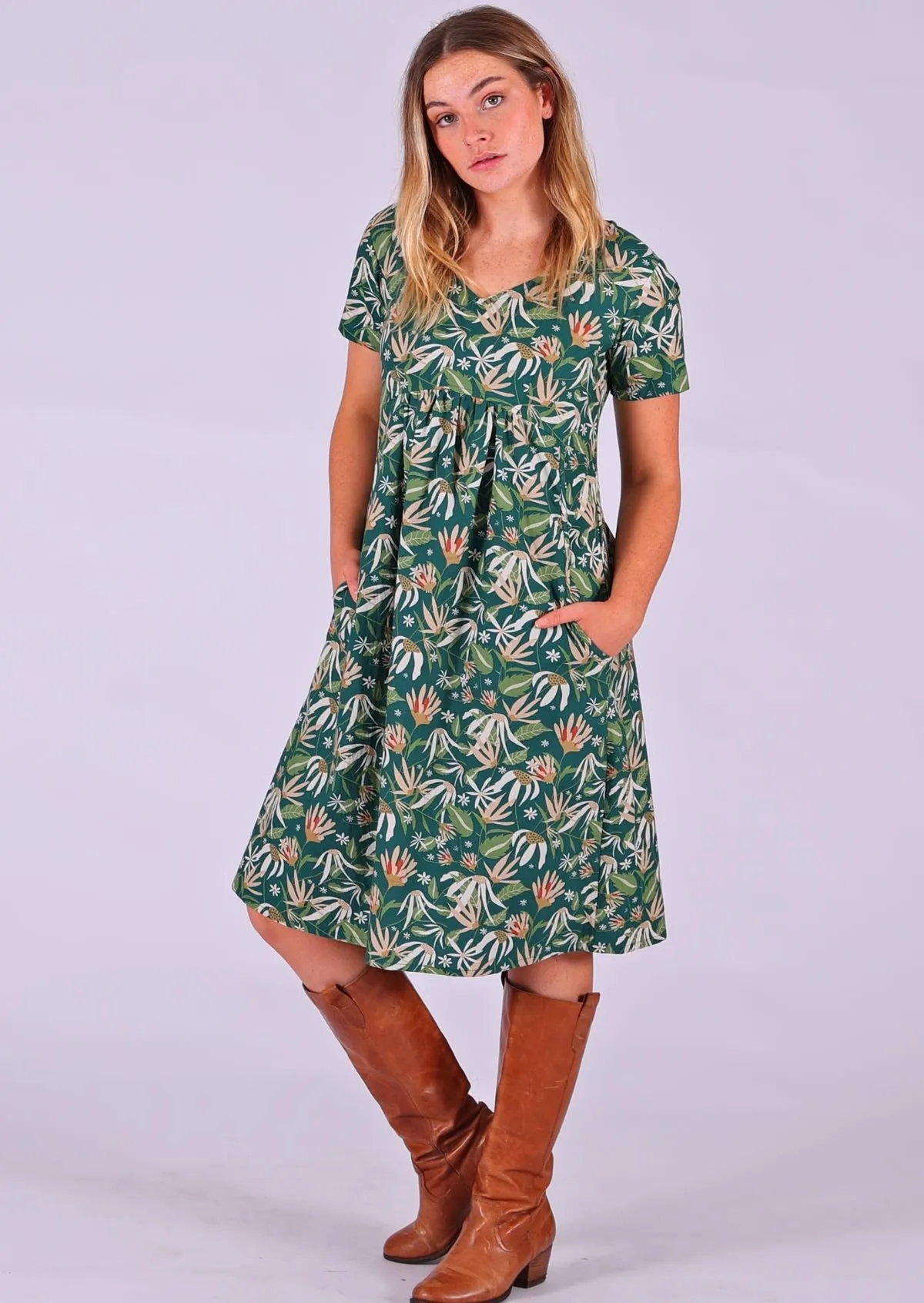 Etta Dress Flannel Flower