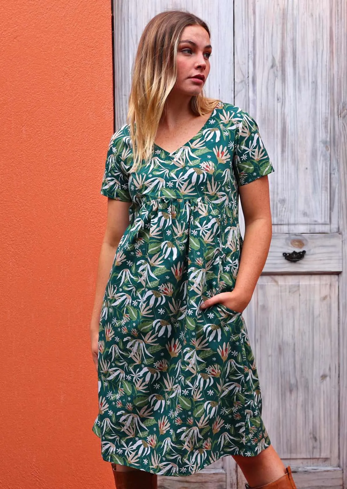 Etta Dress Flannel Flower