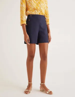 Falmouth Linen Shorts-Navy
