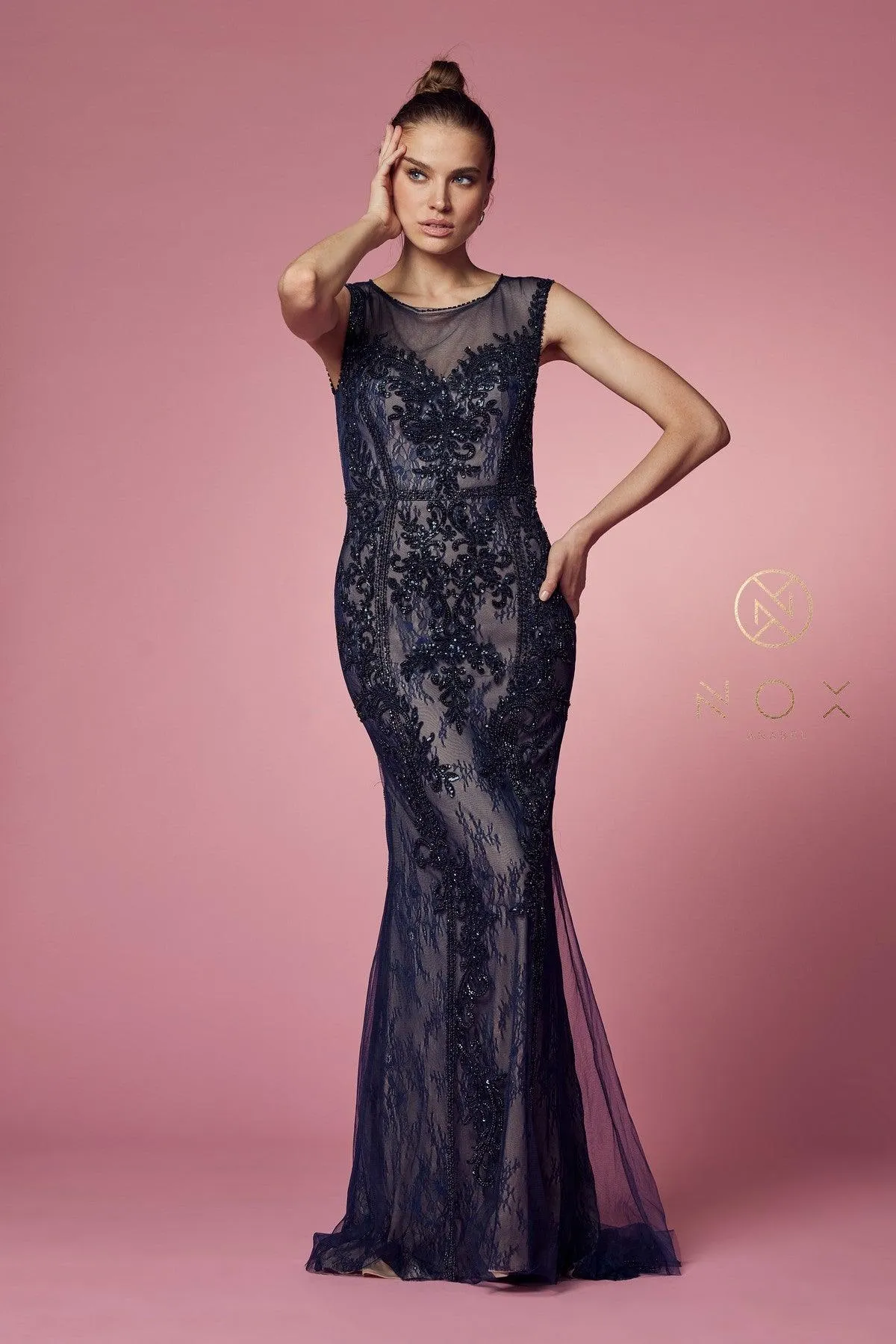 Fit and Flare Long Prom Dress
