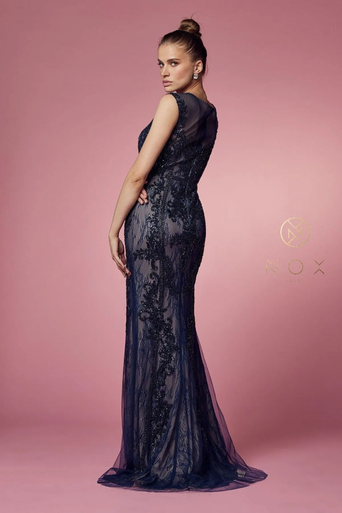 Fit and Flare Long Prom Dress
