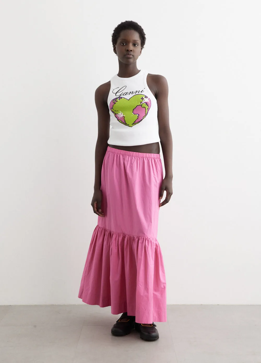 Graphic Rib Heart Tank Top