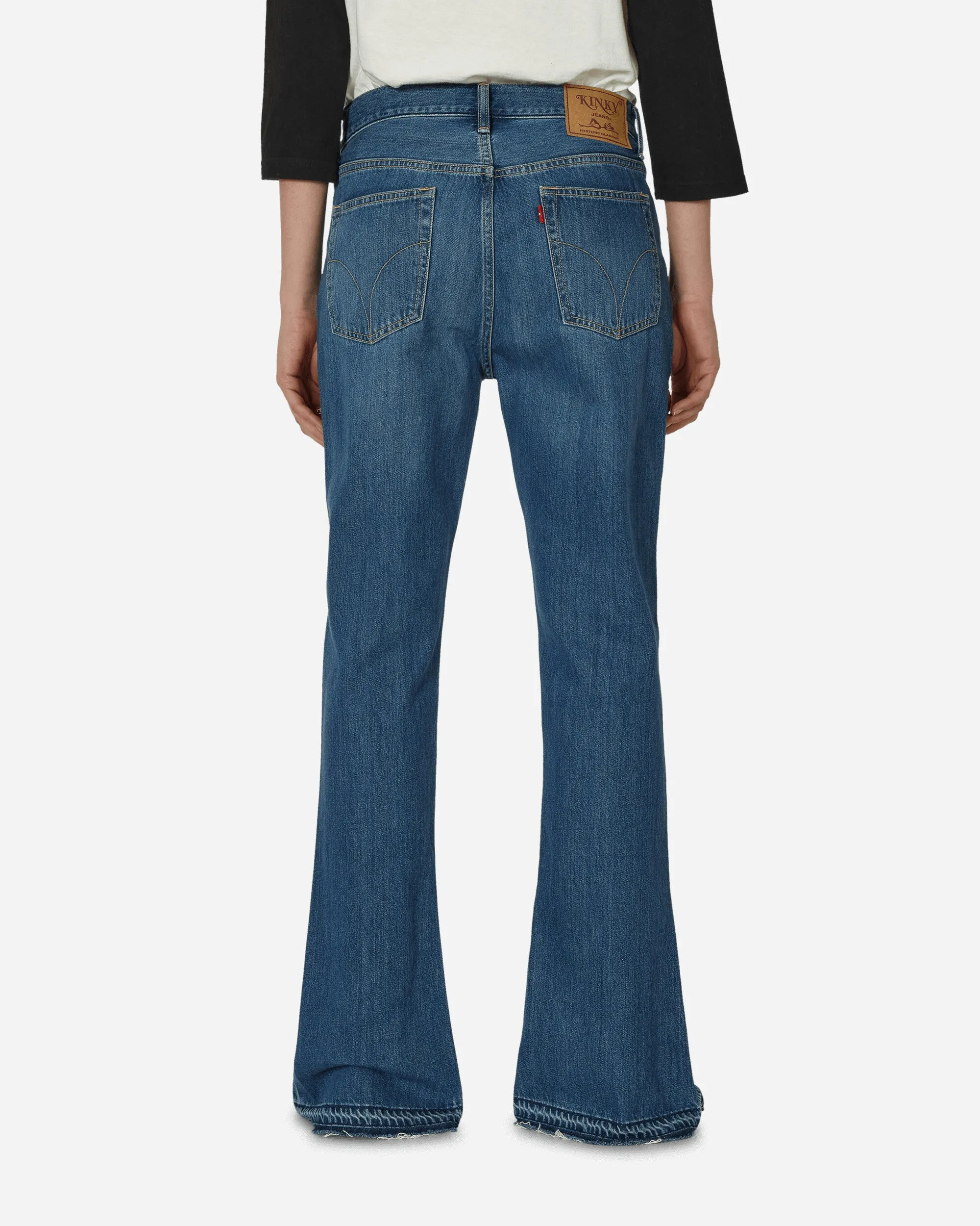 Guitar Girl Center Slit Denim Pants Indigo