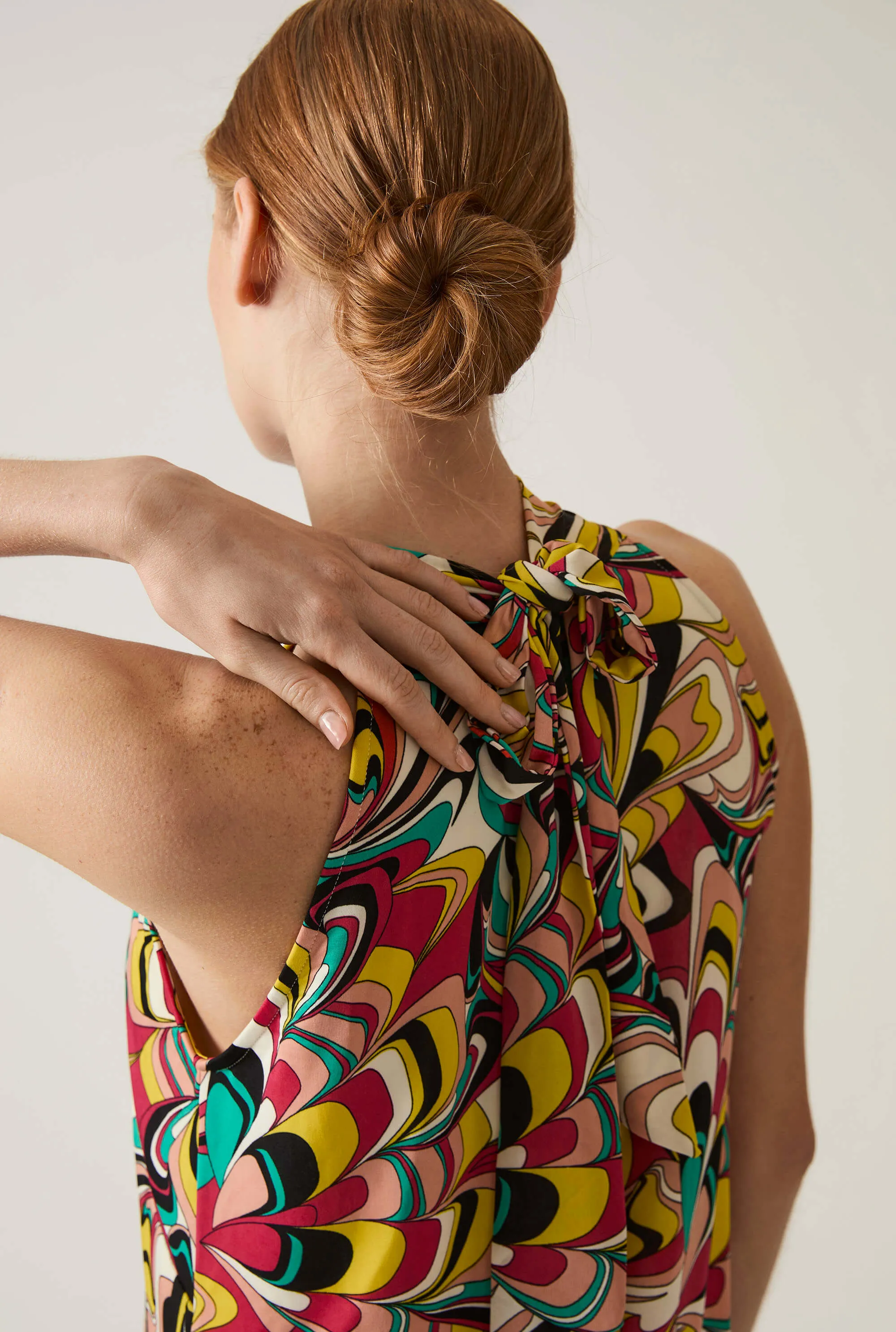 Halterneck Print Dress