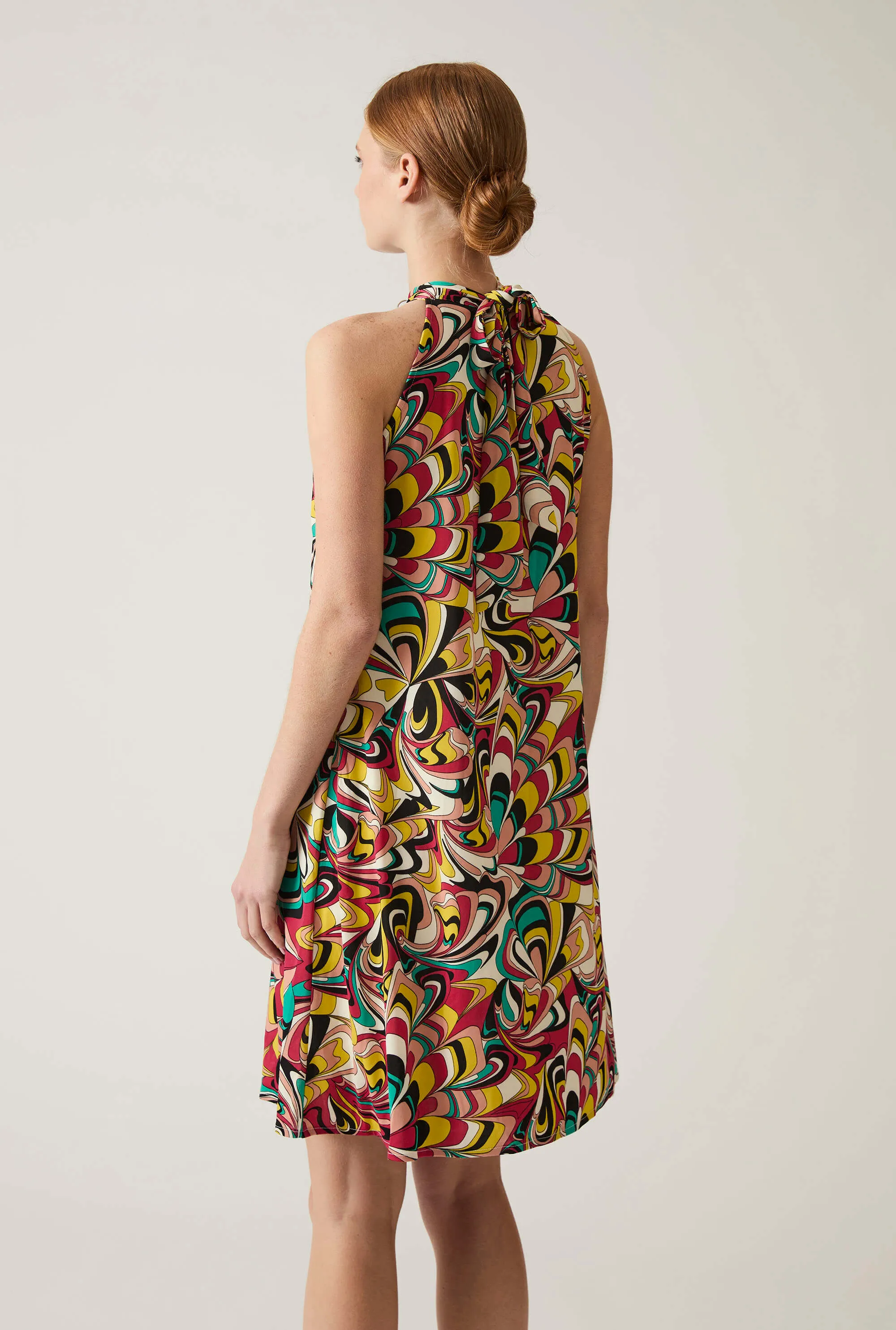 Halterneck Print Dress