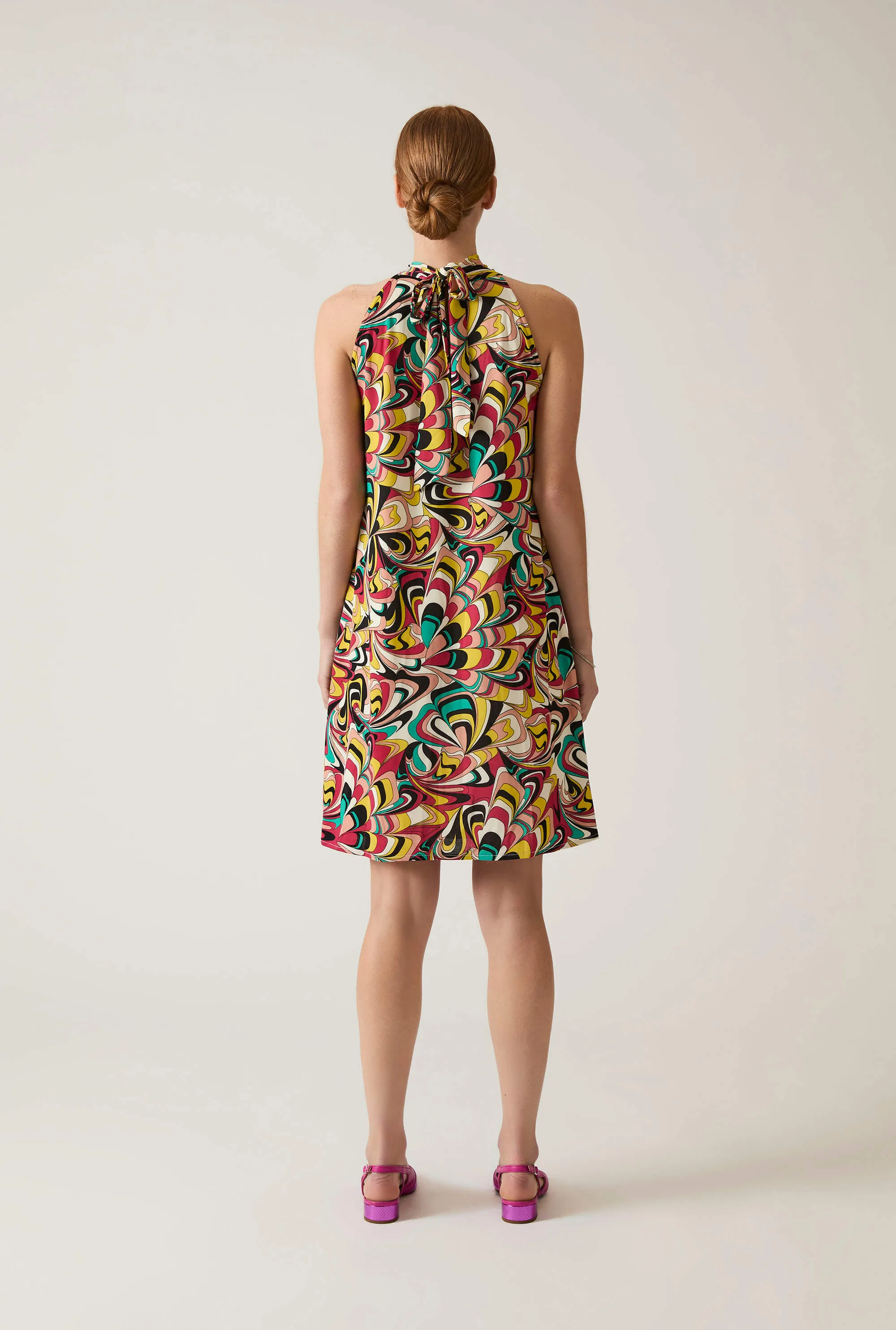 Halterneck Print Dress