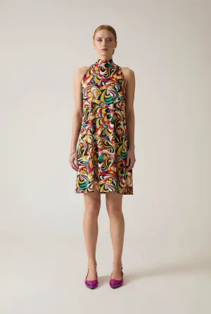Halterneck Print Dress