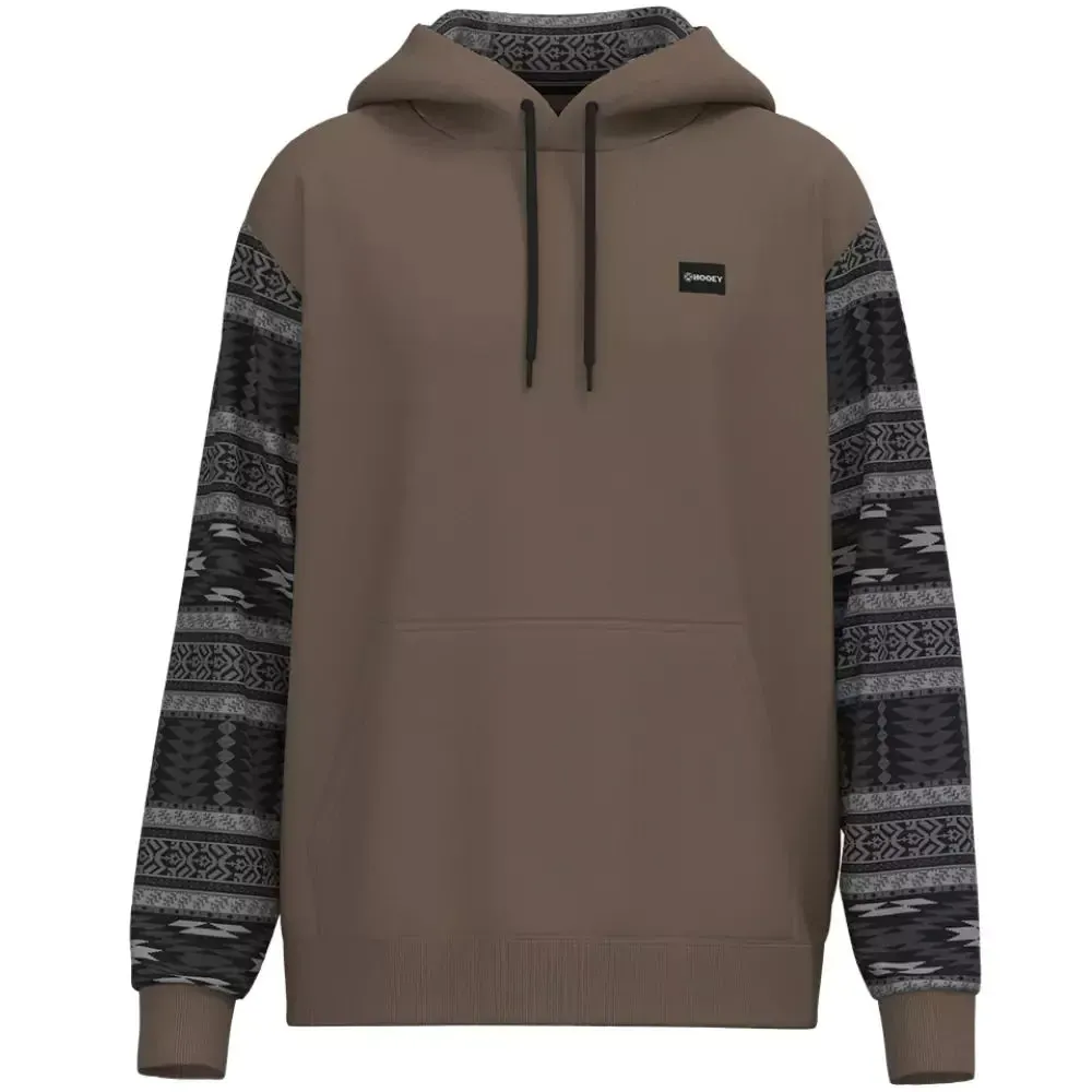 HOOey Summit (Brown/Black/Grey Aztec) - Men's Hoodie Sweatshirt