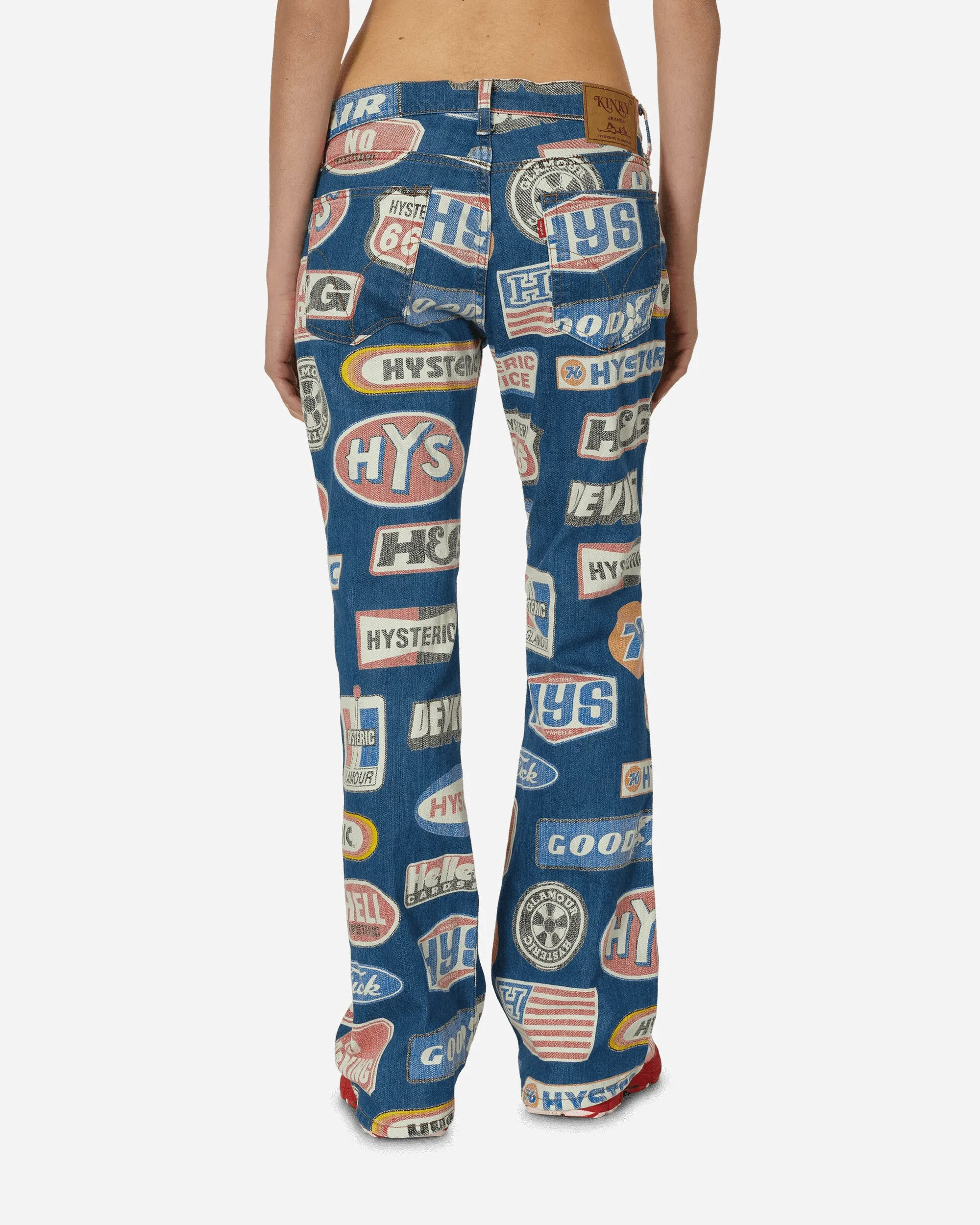Hysteric Motor Pattern Flare Denim Pants Indigo