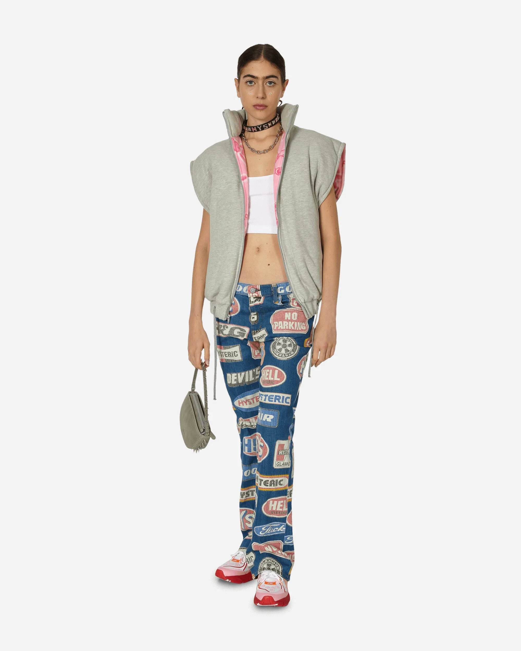 Hysteric Motor Pattern Flare Denim Pants Indigo