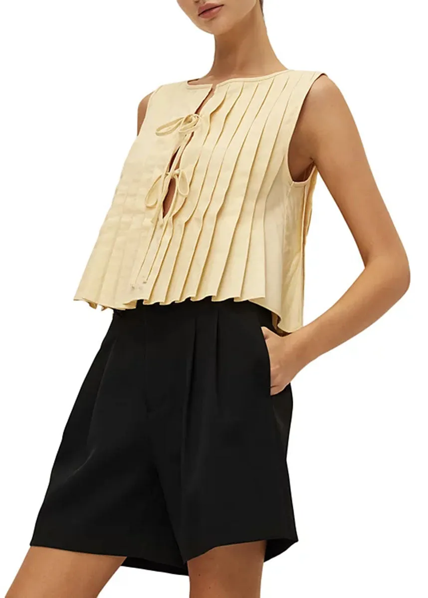Kali Linen Top - Yellow