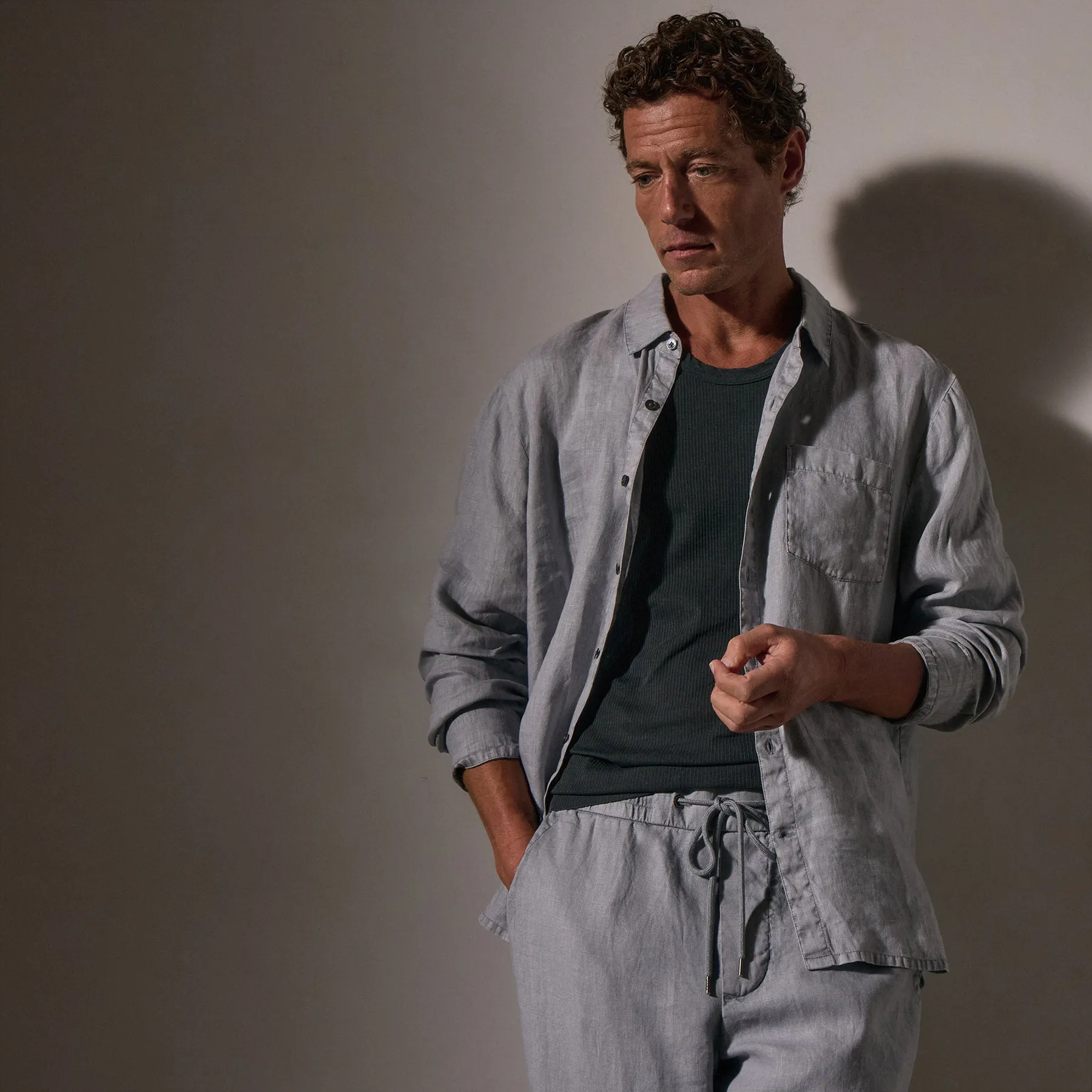 Lightweight Linen Shirt - Grey Sky Pigment