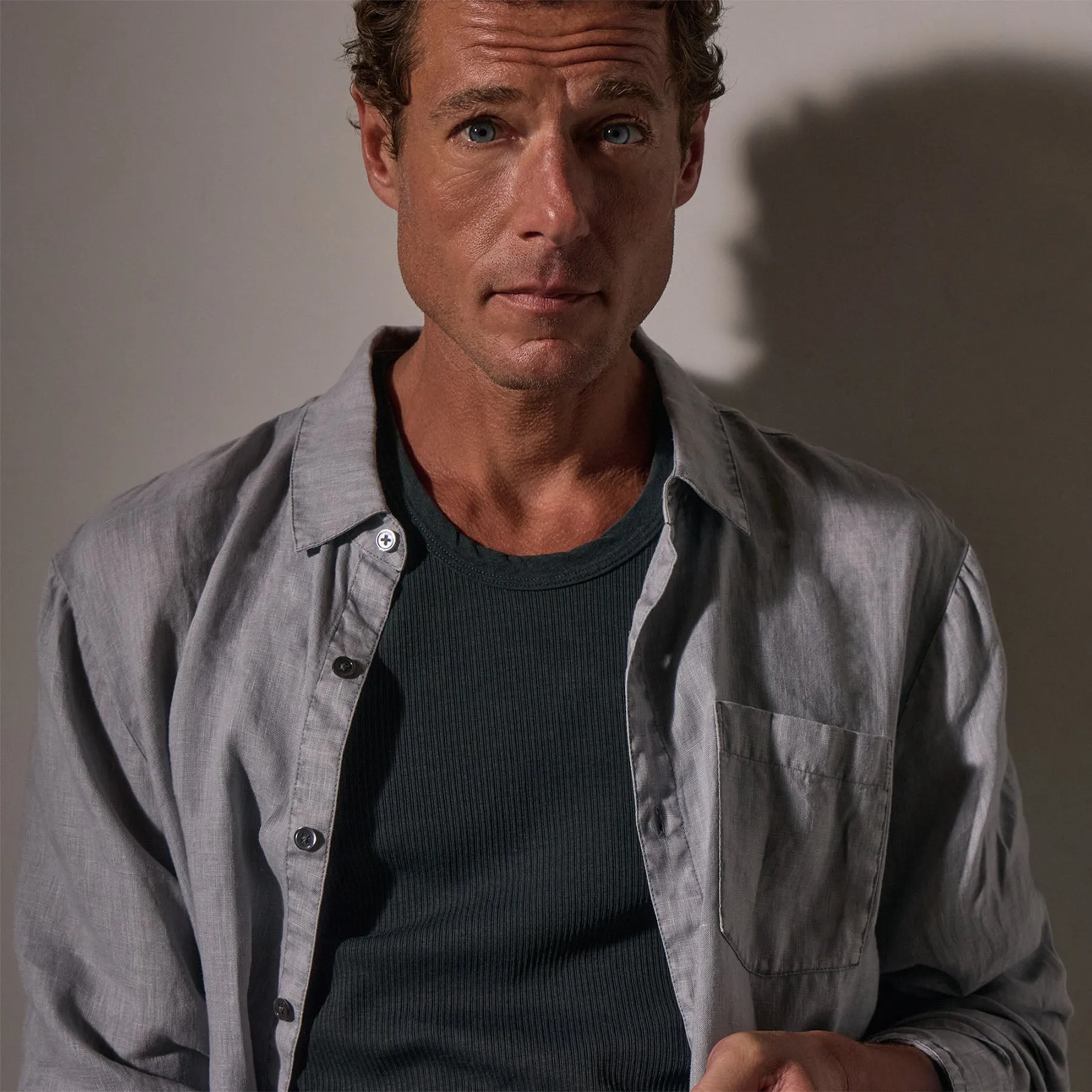 Lightweight Linen Shirt - Grey Sky Pigment