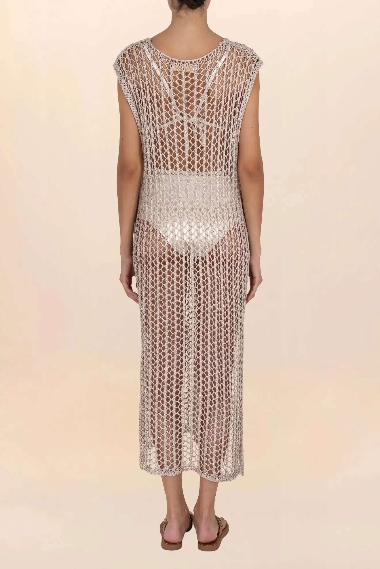 Long openwork dress - Color Mud