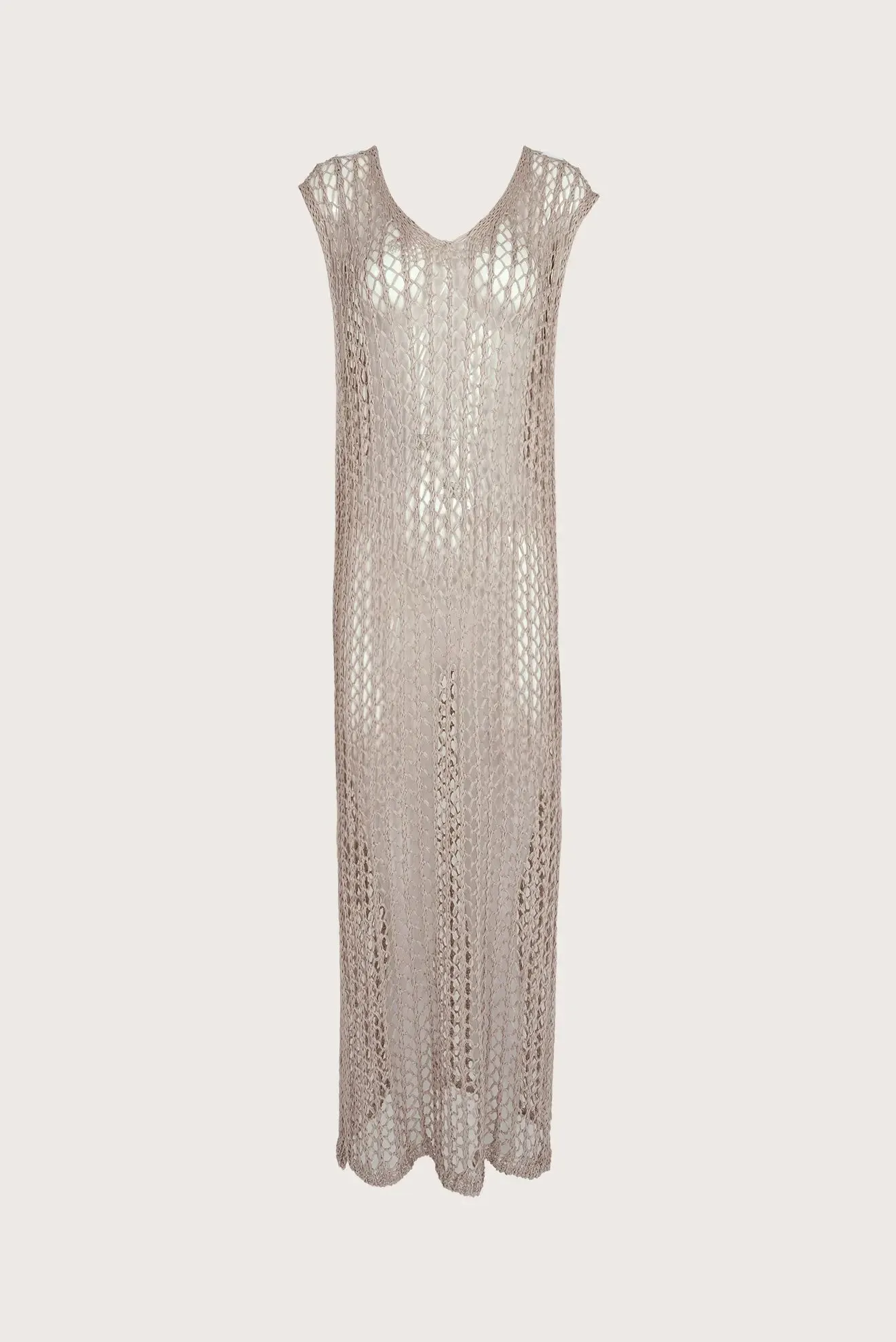 Long openwork dress - Color Mud