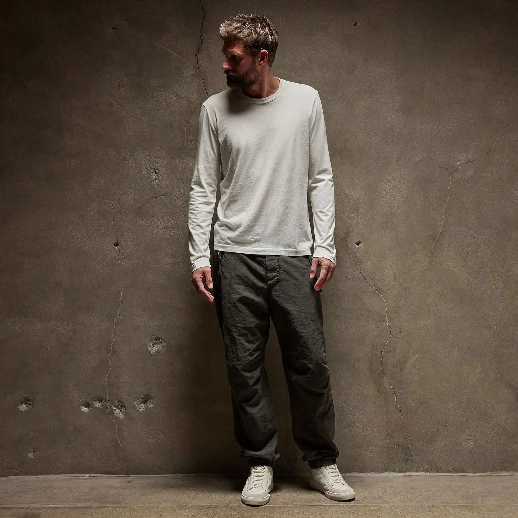 Long Sleeve Crew Neck - White