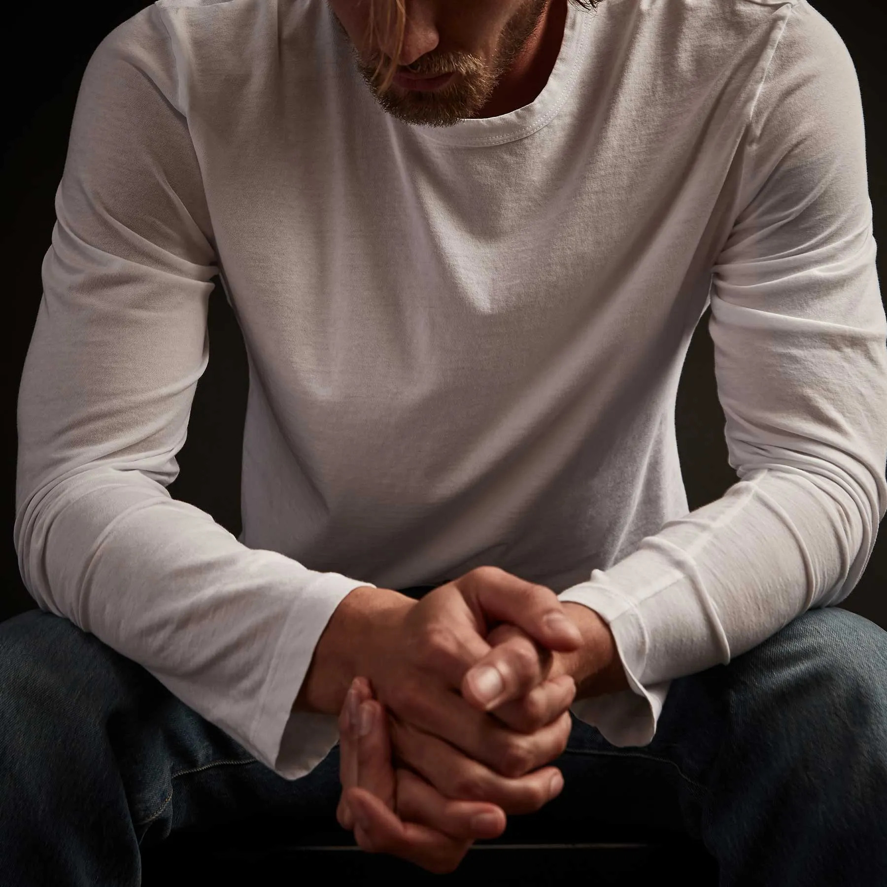 Long Sleeve Crew Neck - White
