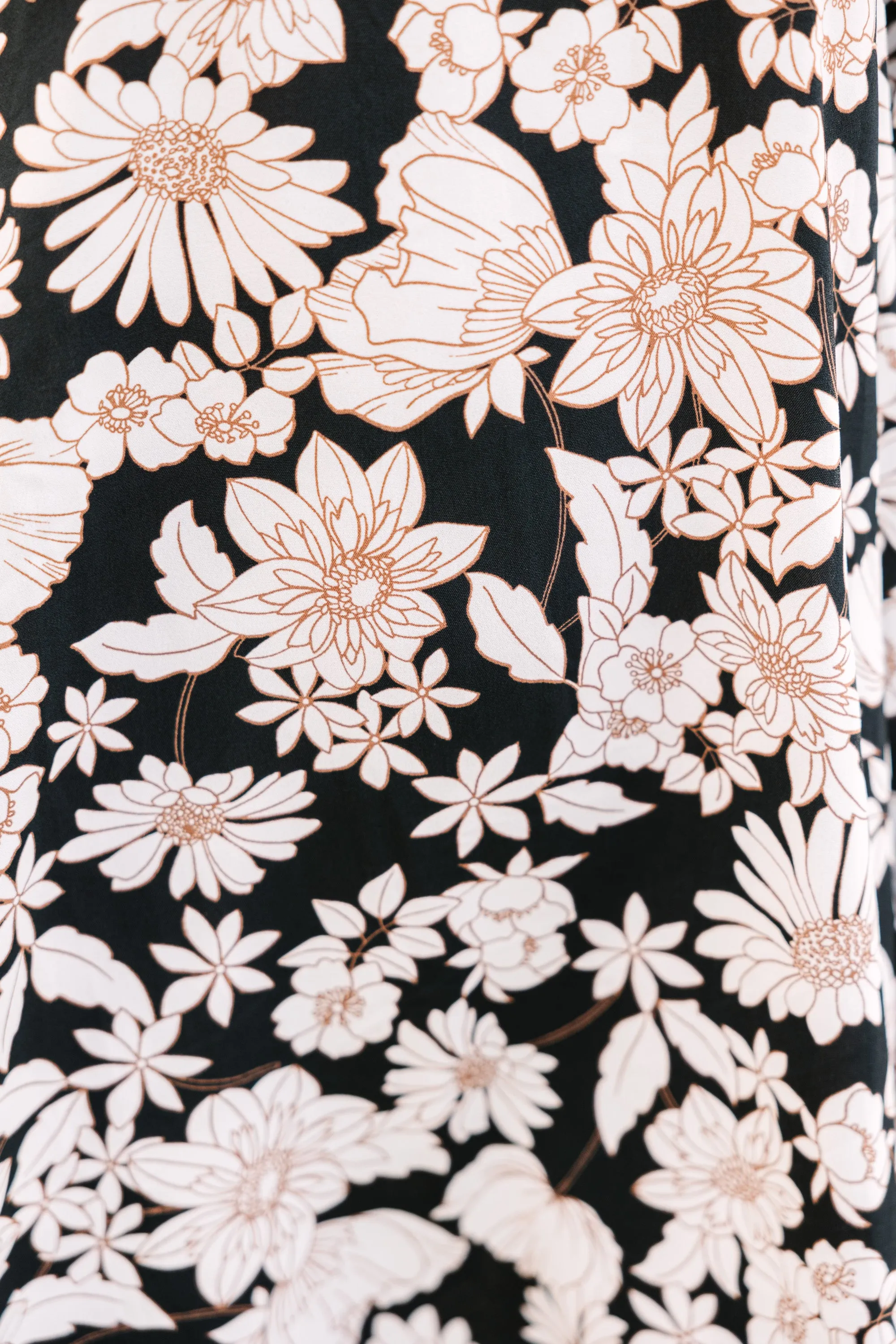 Loud And Clear Black Floral Bubble Sleeve Dress