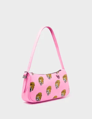 Lucas Hobo Mini Bubblegum Pink Handbag - Blazing Tiger Print