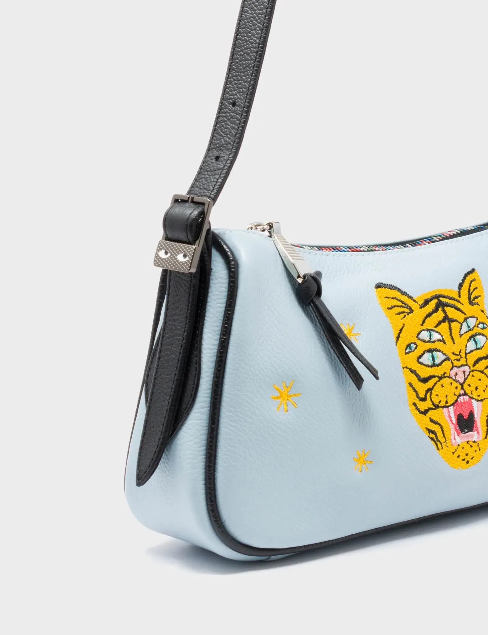 Lucas Hobo Mini Omphalodes Blue Handbag - Happy Tiger Print