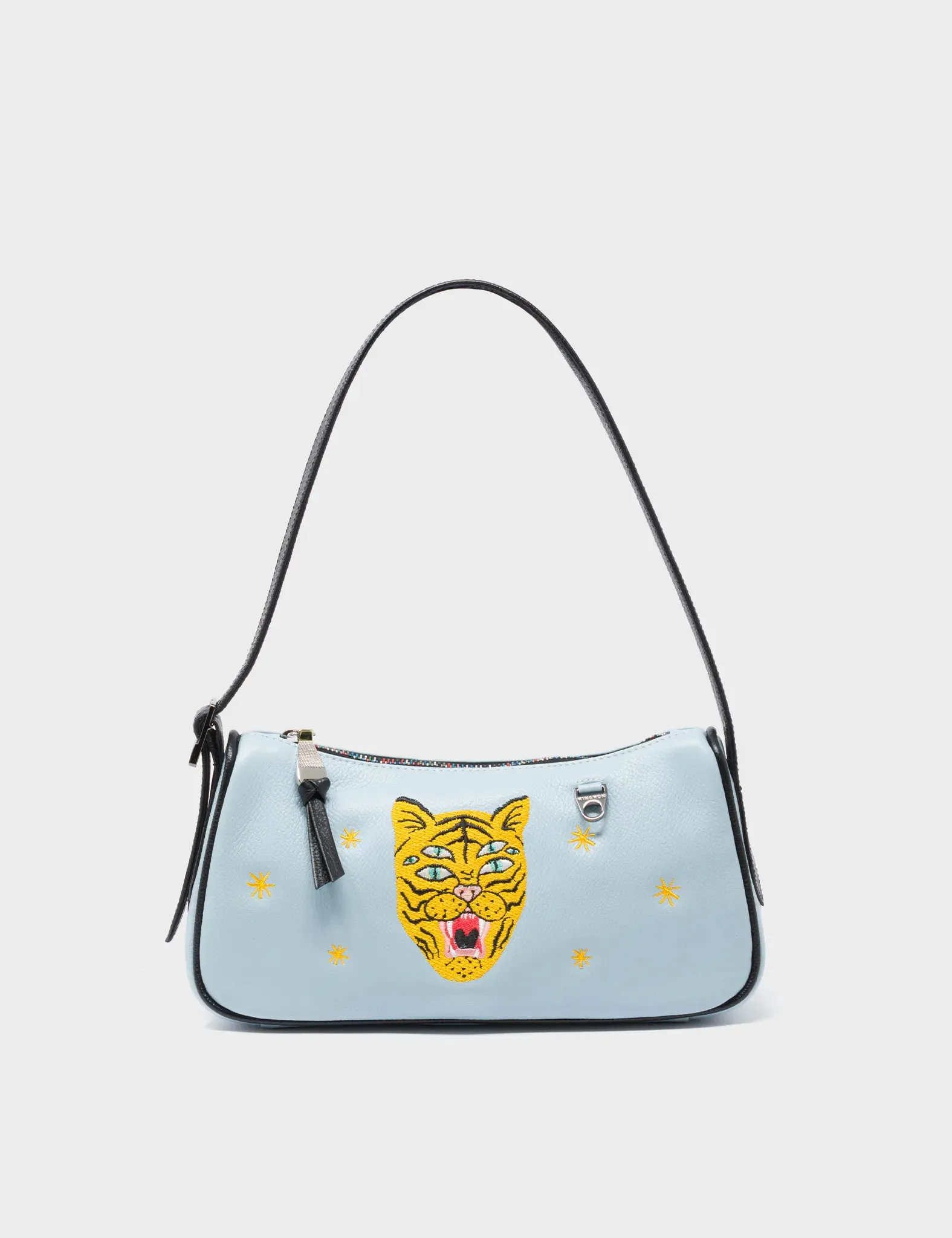 Lucas Hobo Mini Omphalodes Blue Handbag - Happy Tiger Print