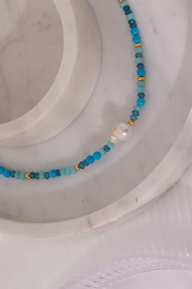 Lunar Baroque & Precious Stone Necklace