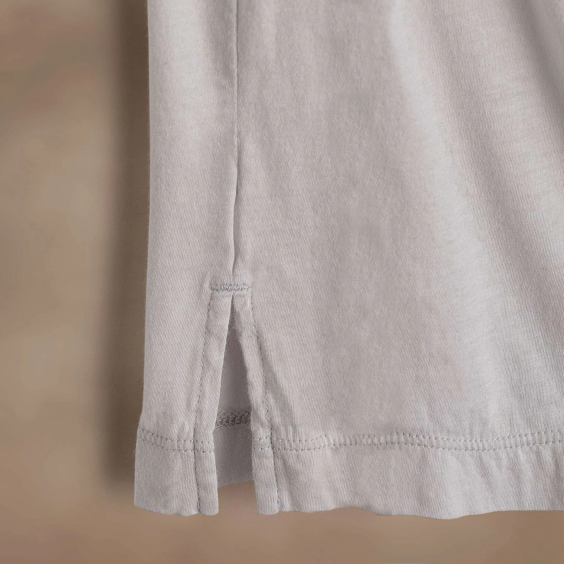 Luxe Lotus Jersey Long Sleeve Polo - Light Mist