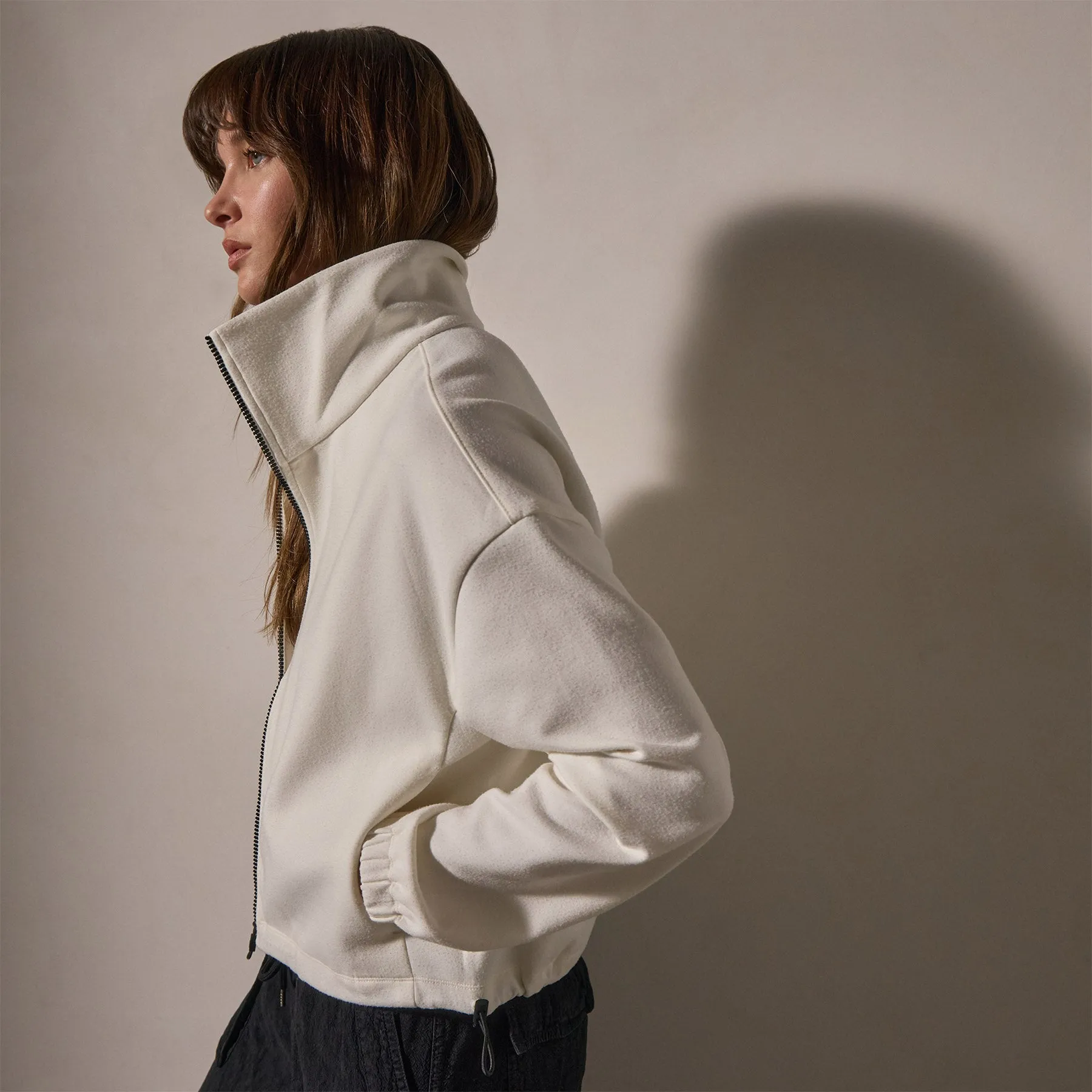 Matte Scuba Full Zip - Ivory