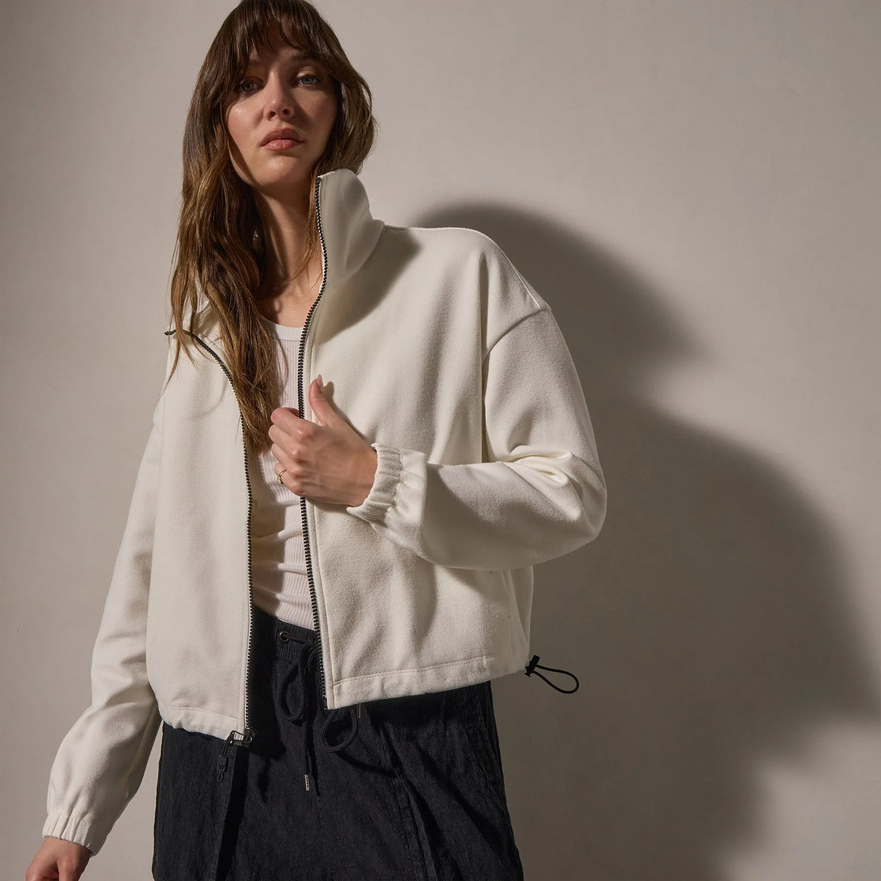 Matte Scuba Full Zip - Ivory