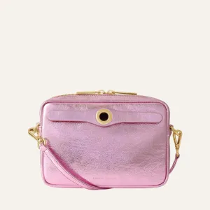 Millie Crossbody | Metallic Pink with Gold hardware