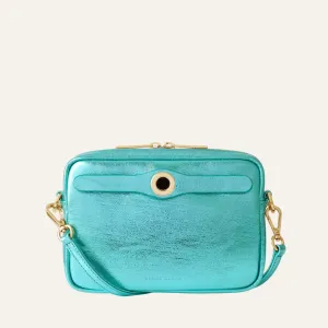 Millie Crossbody | Metallic Turquoise with Gold hardware