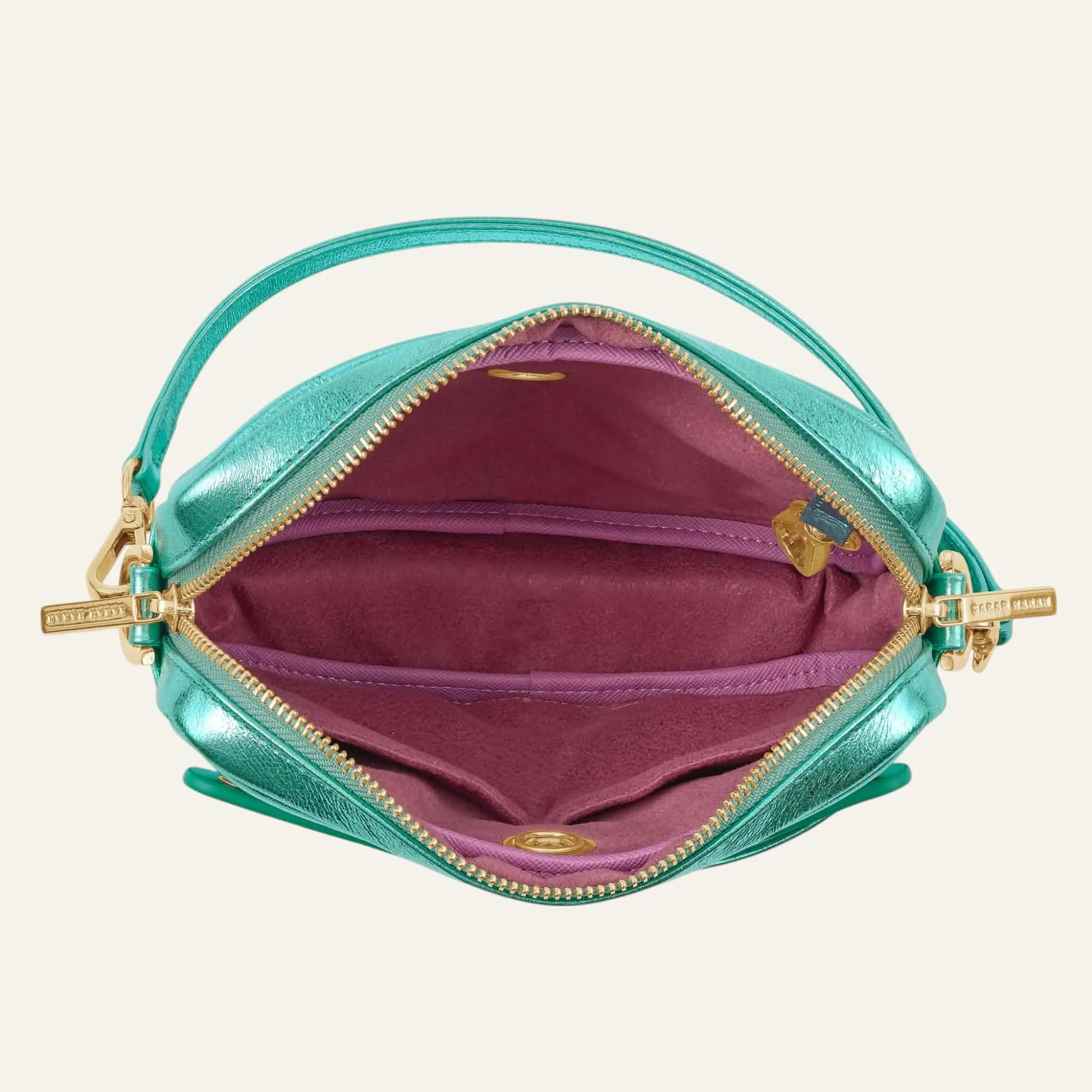 Millie Crossbody | Metallic Turquoise with Gold hardware