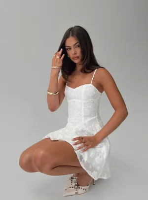 New Chapters Broderie Mini Dress White