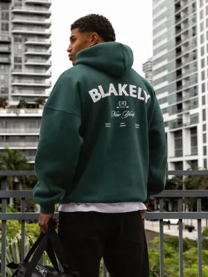 NY Crest Relaxed Hoodie - Pine Green
