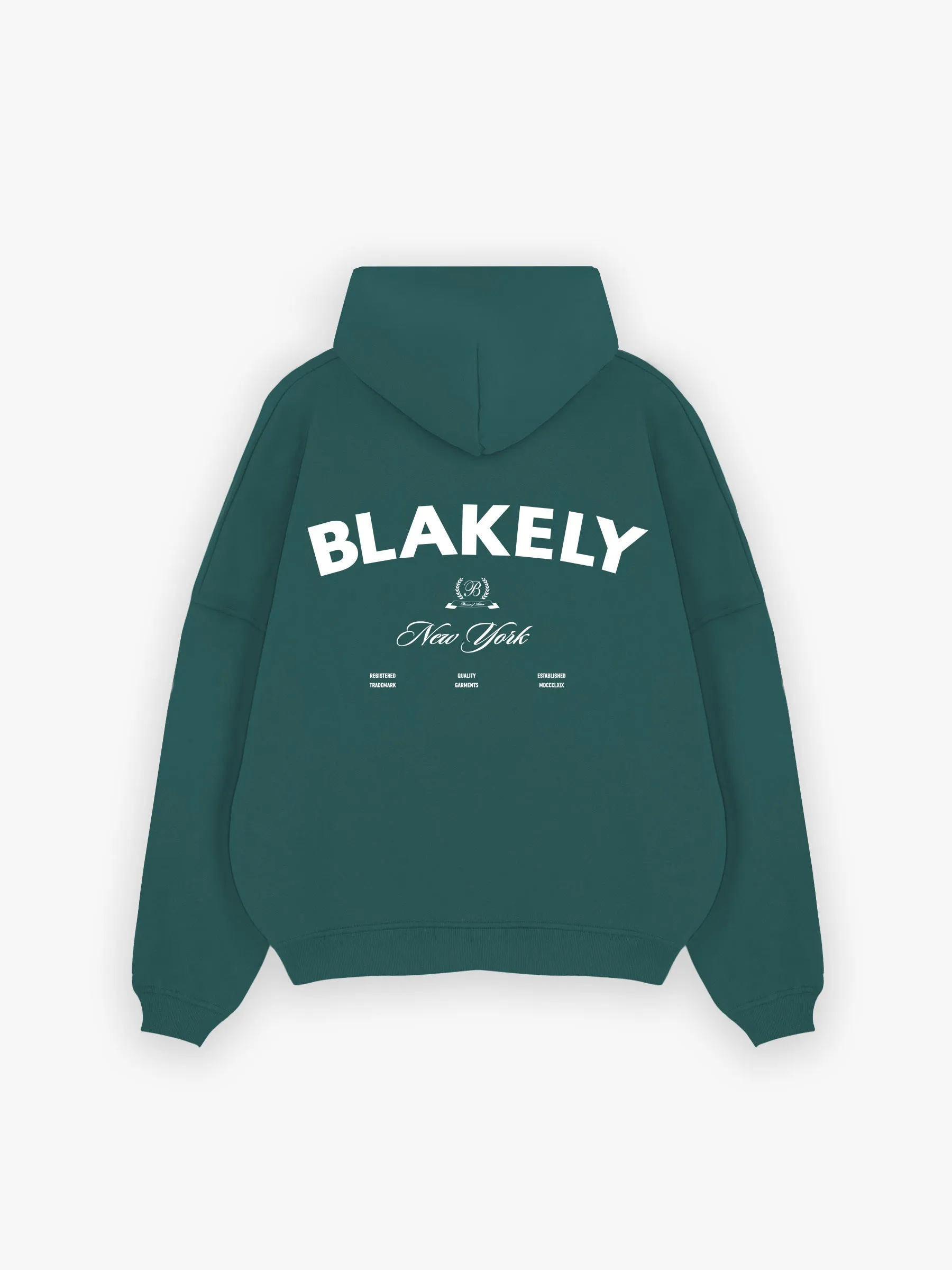NY Crest Relaxed Hoodie - Pine Green