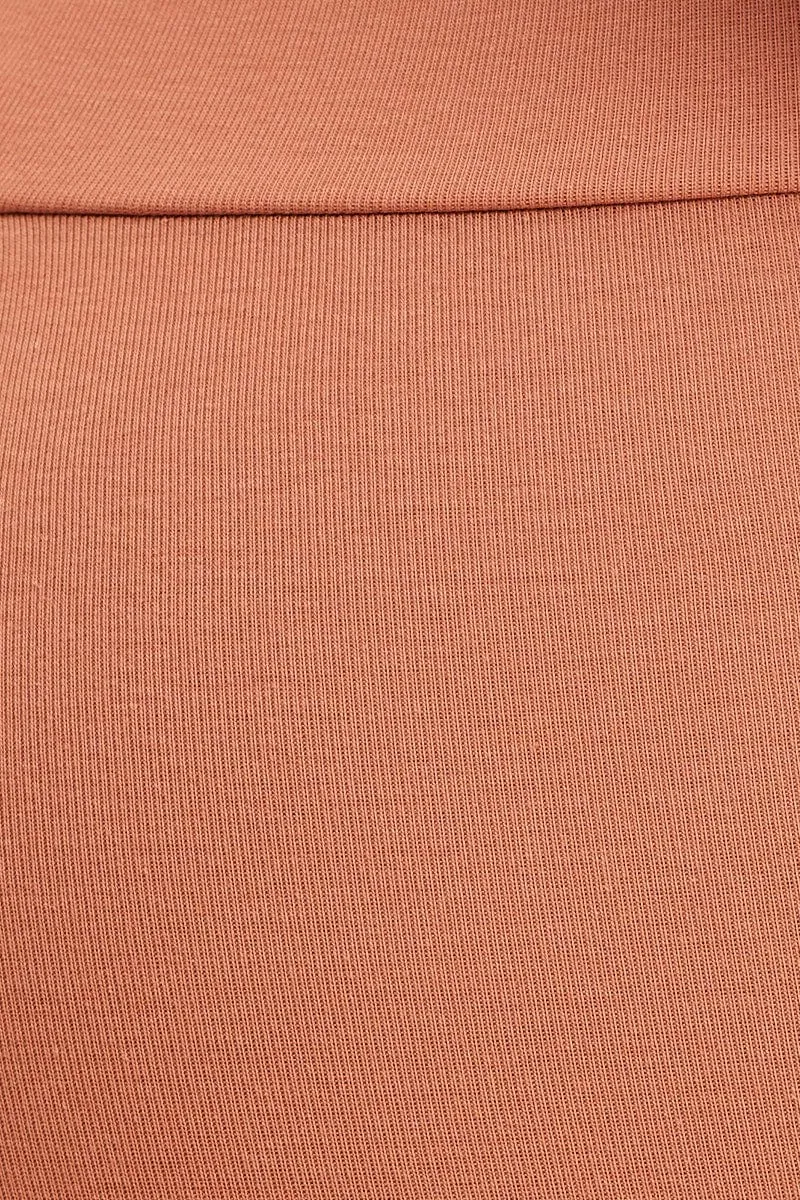 Orange Cotton Legging Stretch Full Length