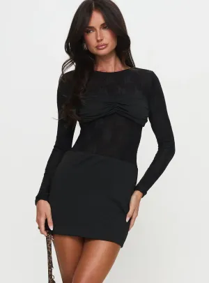Perissa Long Sleeve Mini Dress Black