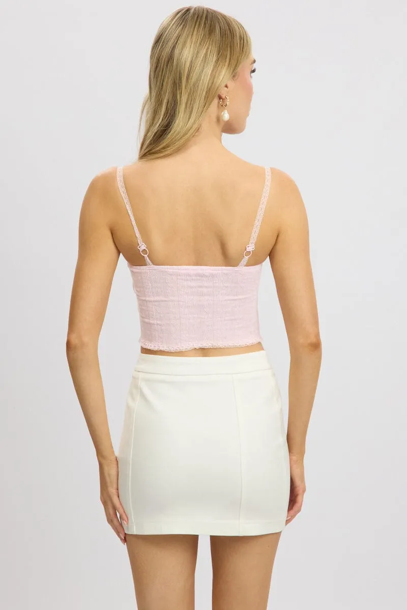 Pink Singlet Top Textured