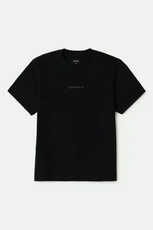 Quality Embroidered Heavyweight S/S Standard T-Shirt - Black Classic Wash