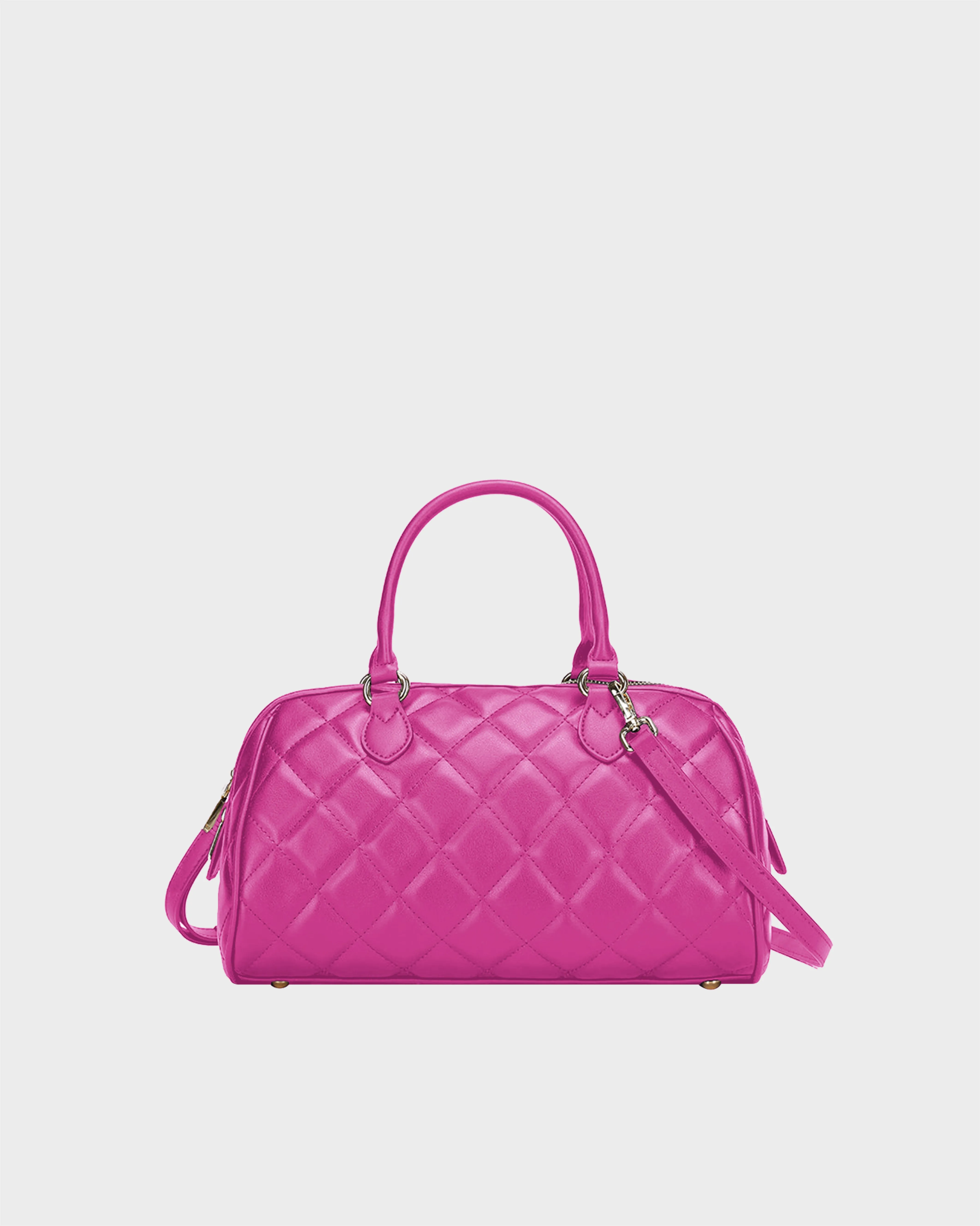 Quilted Couture Italy Purse in Neon Pink