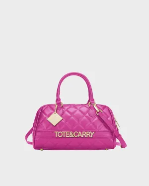 Quilted Couture Italy Purse in Neon Pink
