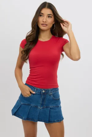 Red T-Shirt Cap Sleeve Supersoft