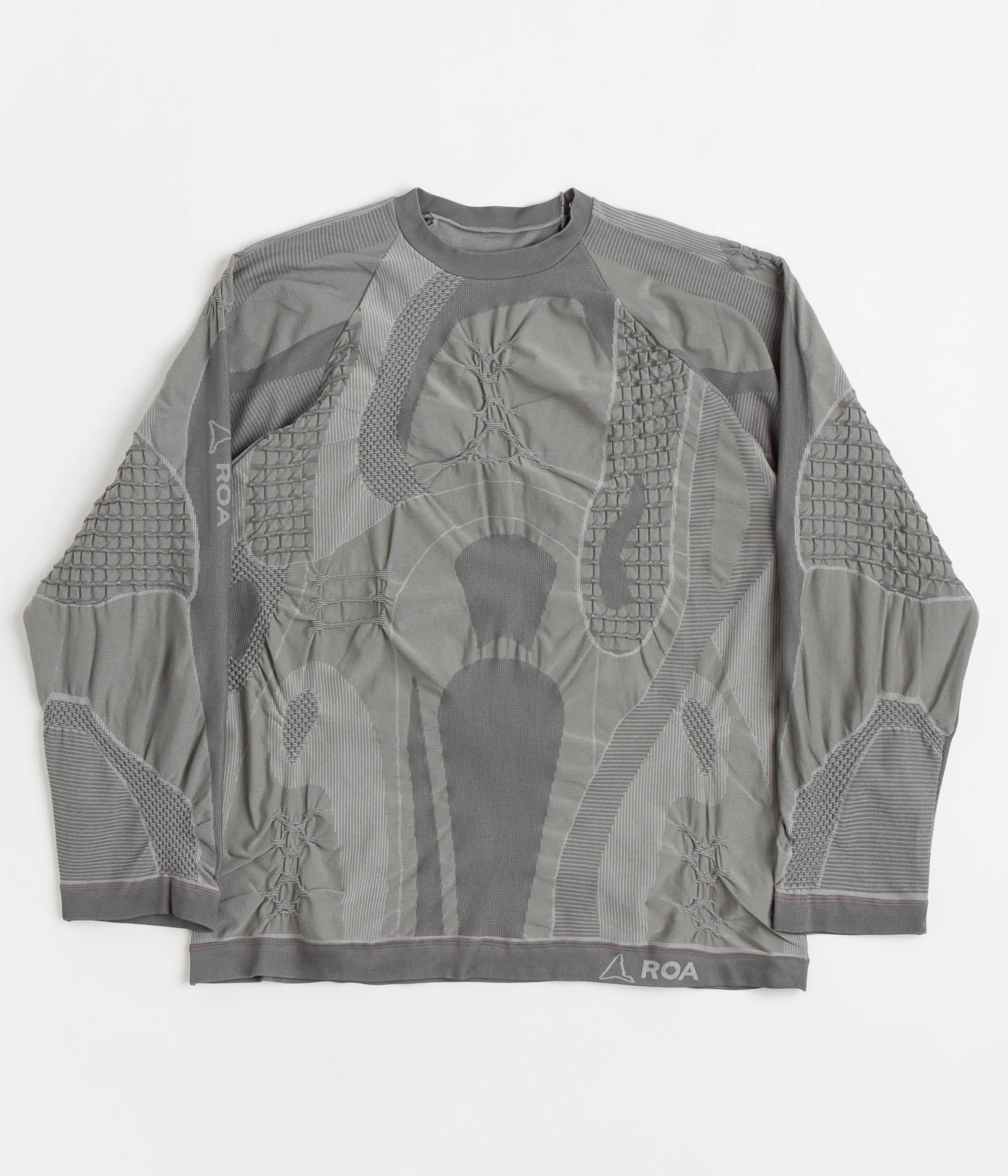 ROA Oversized 3D Knit Sweatshirt - Grey / Dove Grey