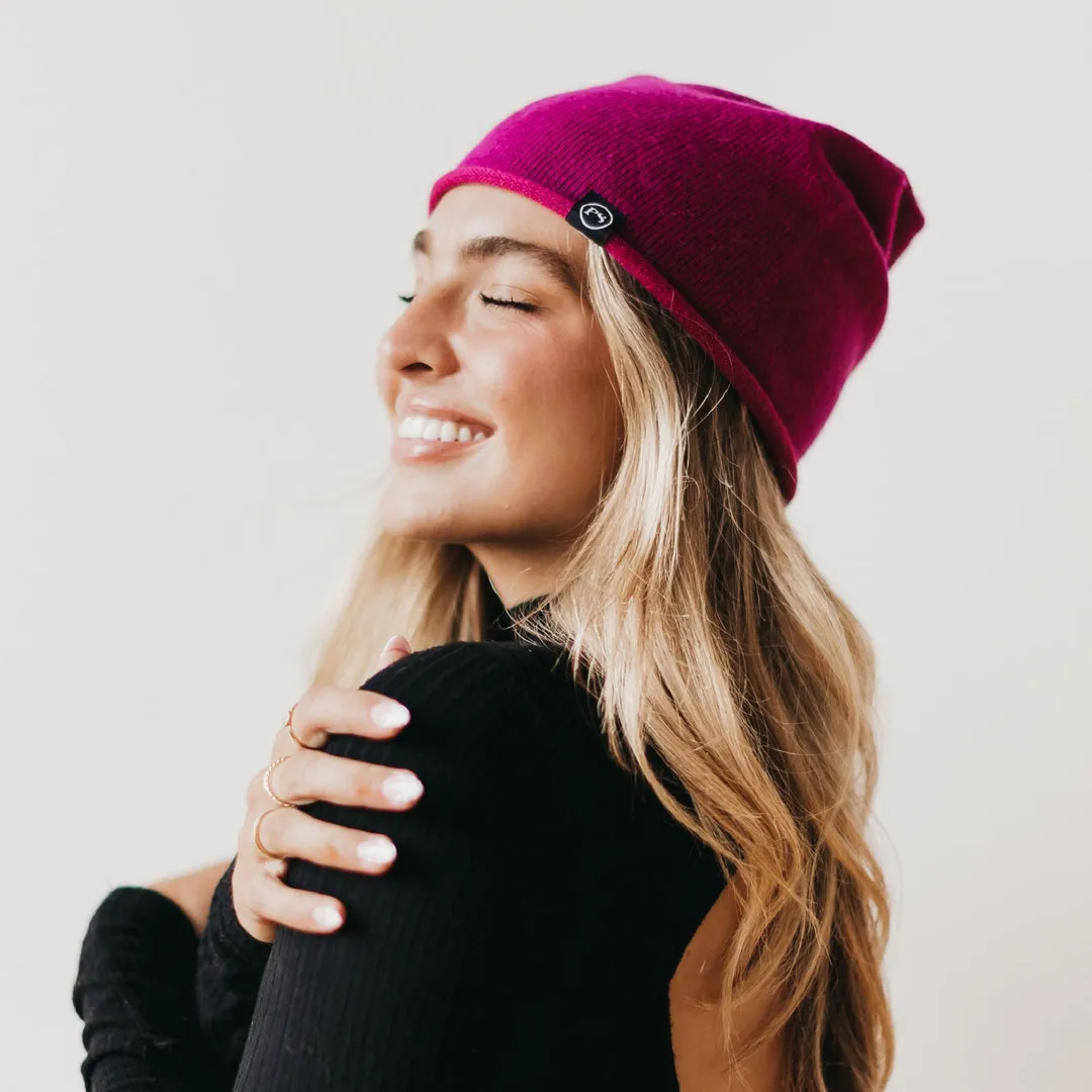 Rolled Edge. Cashmere Beanie