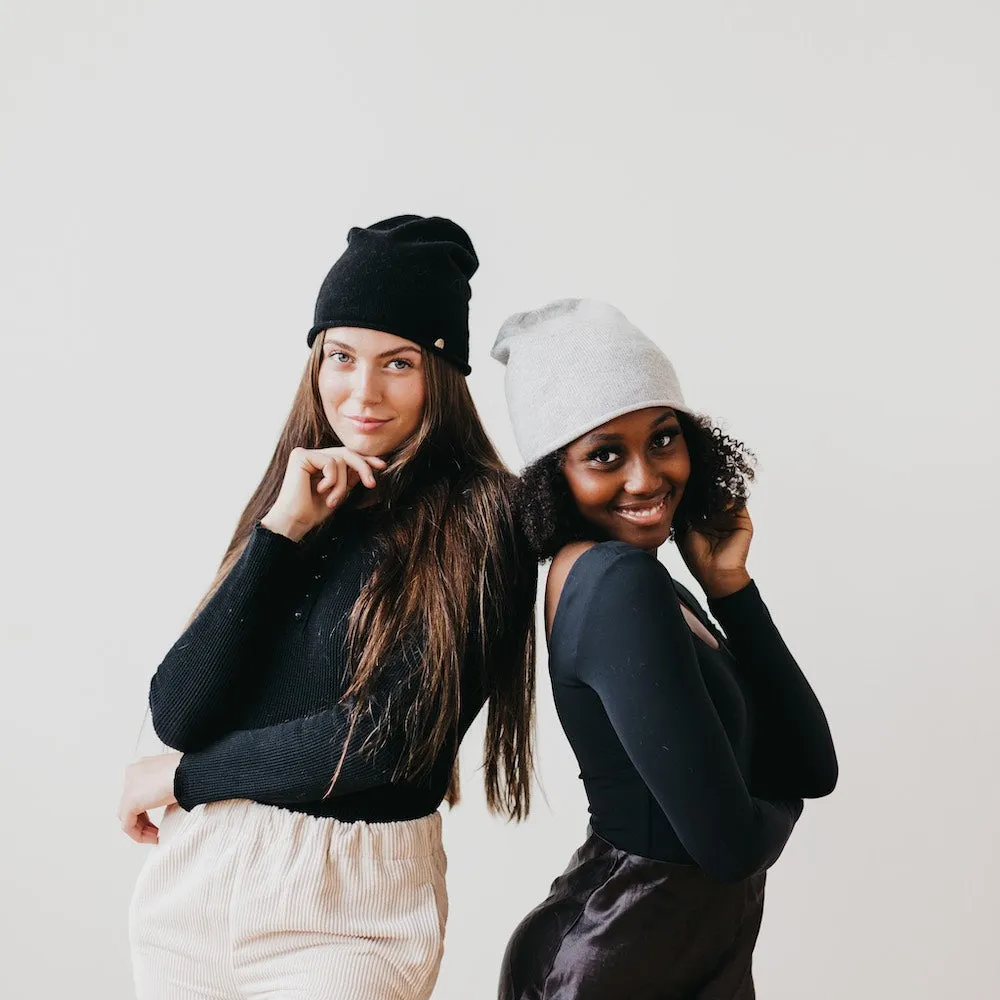 Rolled Edge. Cashmere Beanie